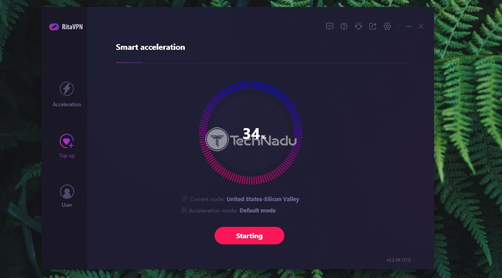 اتصال در Progress RitaVPN رابط