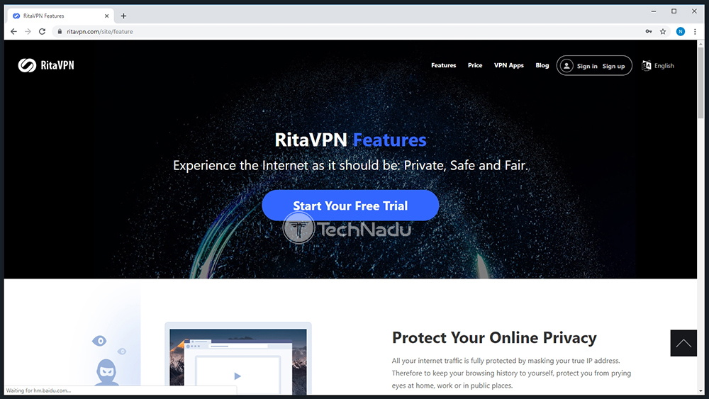 ویژگی های برجسته RitaVPN