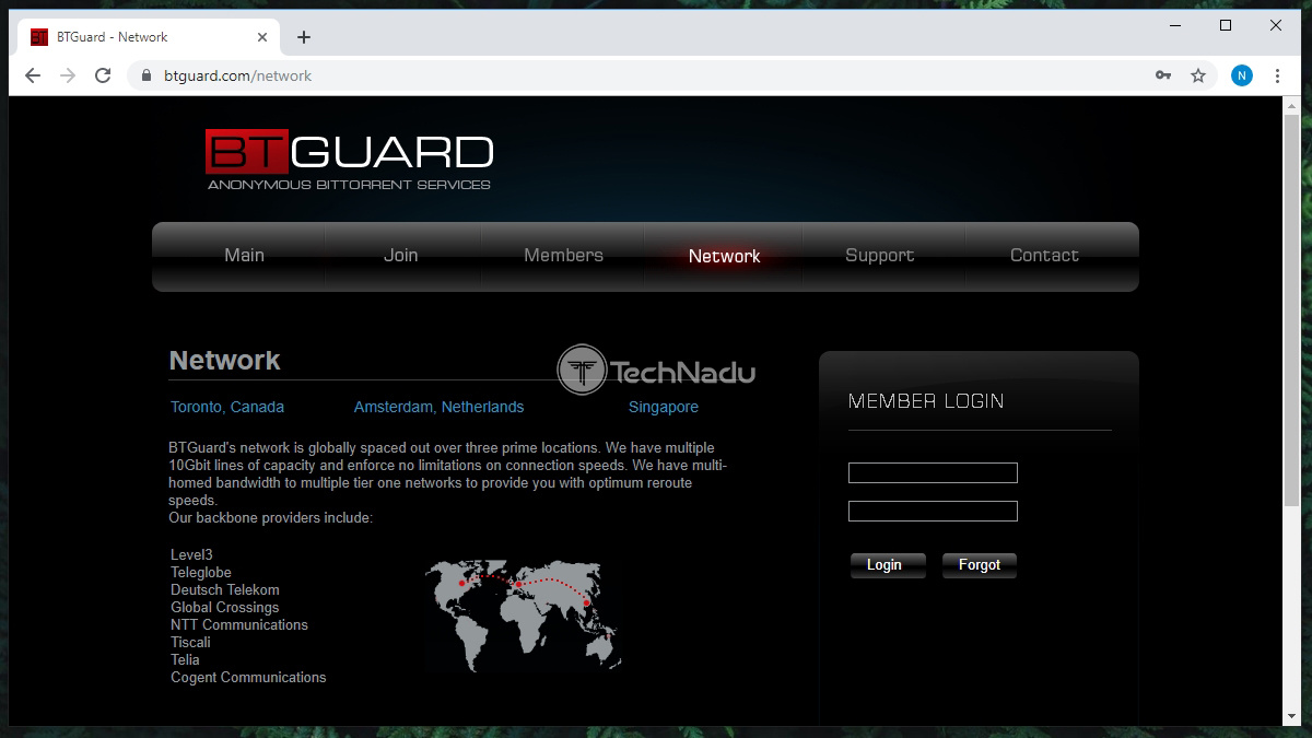  شبکه سرور BTGuard 