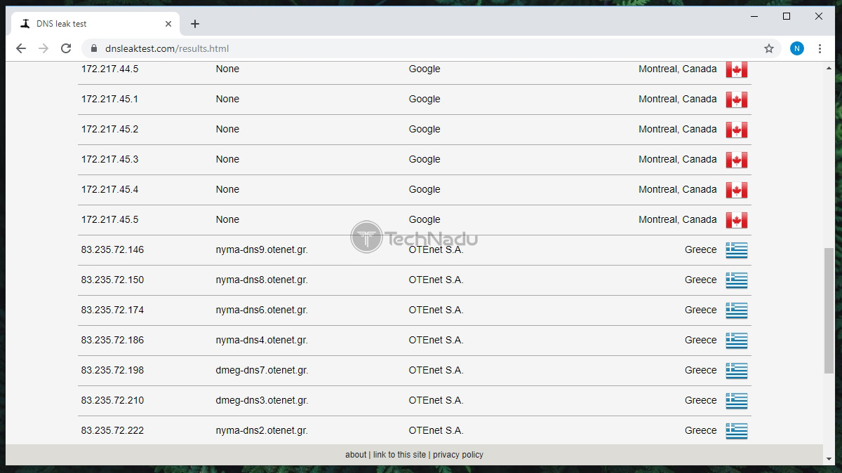 تست نشت DNS نمایش BTGuard Leaking 