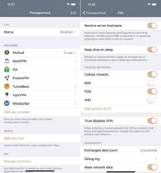  Passepartout - گزینه های OpenVPN برای iOS 
