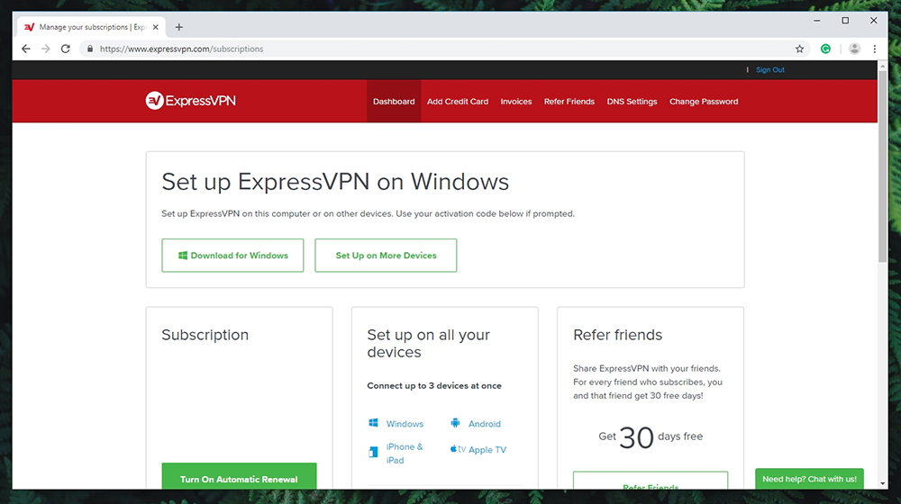  ExpressVPN - دسترسی به حساب 