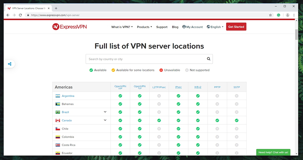 ExpressVPN - مکان های سرور 