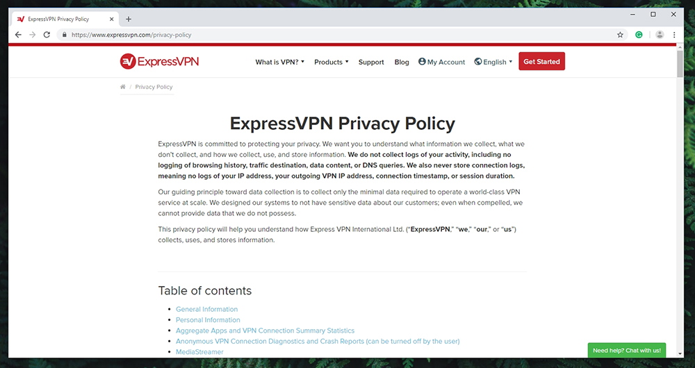  ExpressVPN - خط مشی رازداری 