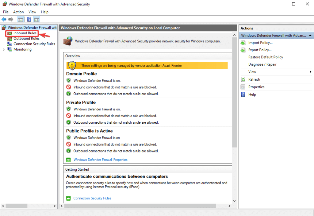 inbound rules قوانین ورودی l2tp vpn