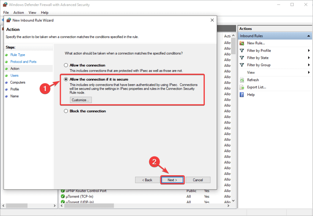 allow the connection if it is secure اتصال را اگر امن باشد l2tp vpn مسدود شده