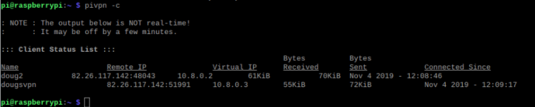  اتصال PiVPN را از طریق مدیر شبکه 