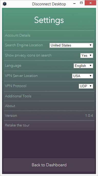 قطع تنظیمات برنامه